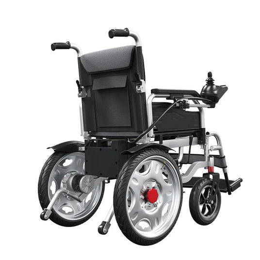 Folding off-road electric wheelchair with increased load capacity
