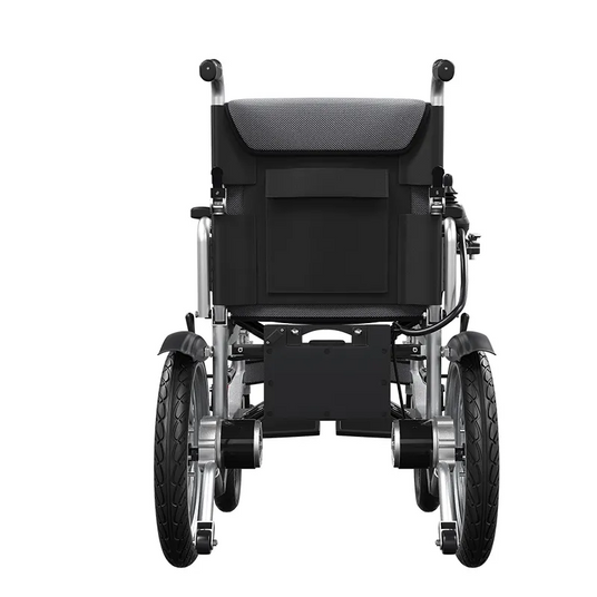 Folding off-road electric wheelchair with increased load capacity