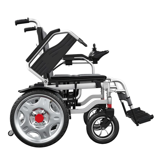 Folding off-road electric wheelchair with increased load capacity