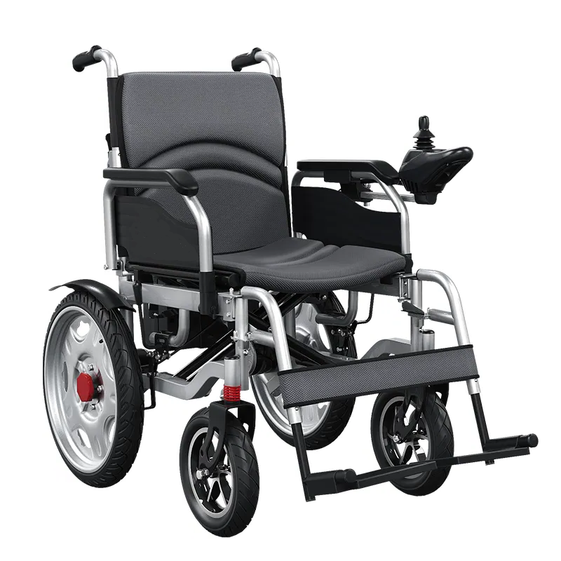 Folding off-road electric wheelchair with increased load capacity